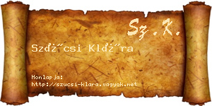 Szücsi Klára névjegykártya